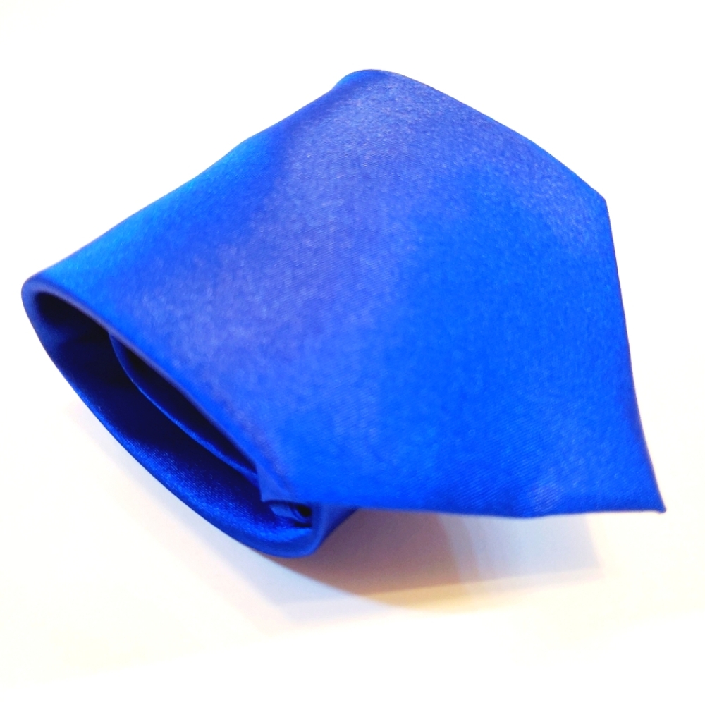 Alexander Logan Necktie Solid Blue Pattern Men's Zipper Neck Tie Adjustable